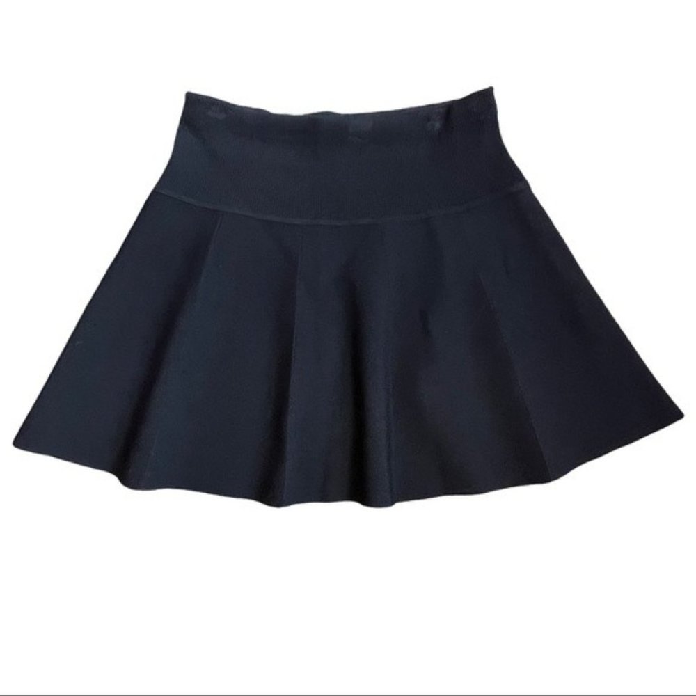 rag & bone Black Stretch Ribbed Circle Skater Skirt women's size Medium M